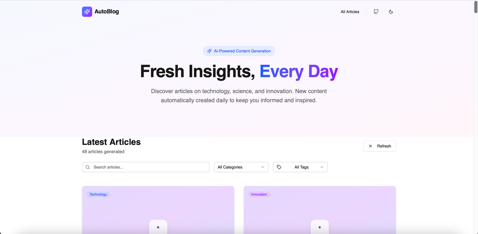 AutoBlog screenshot 1