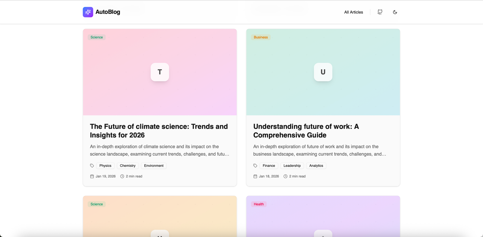 AutoBlog screenshot 2
