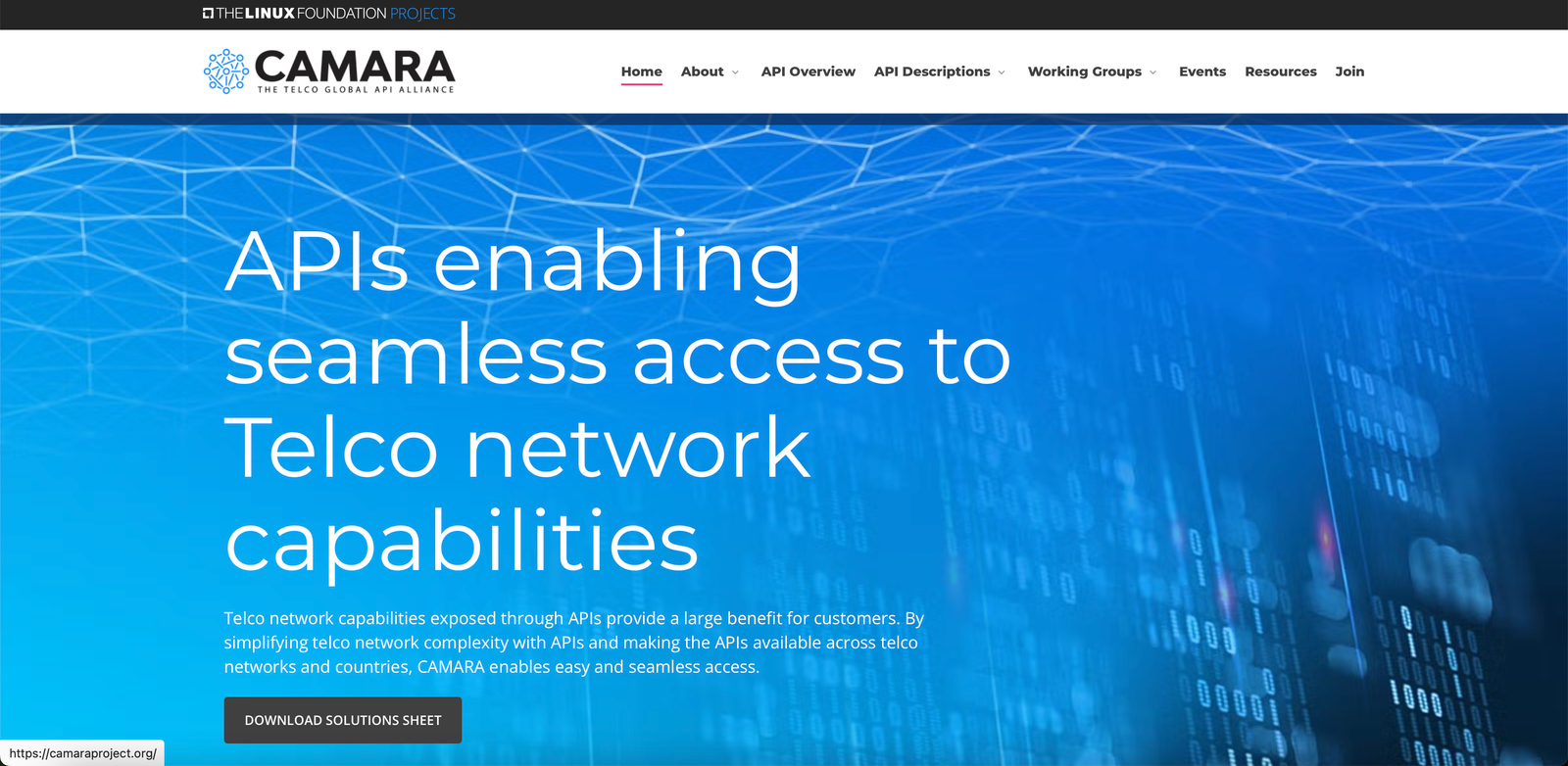 CAMARA API screenshot 1